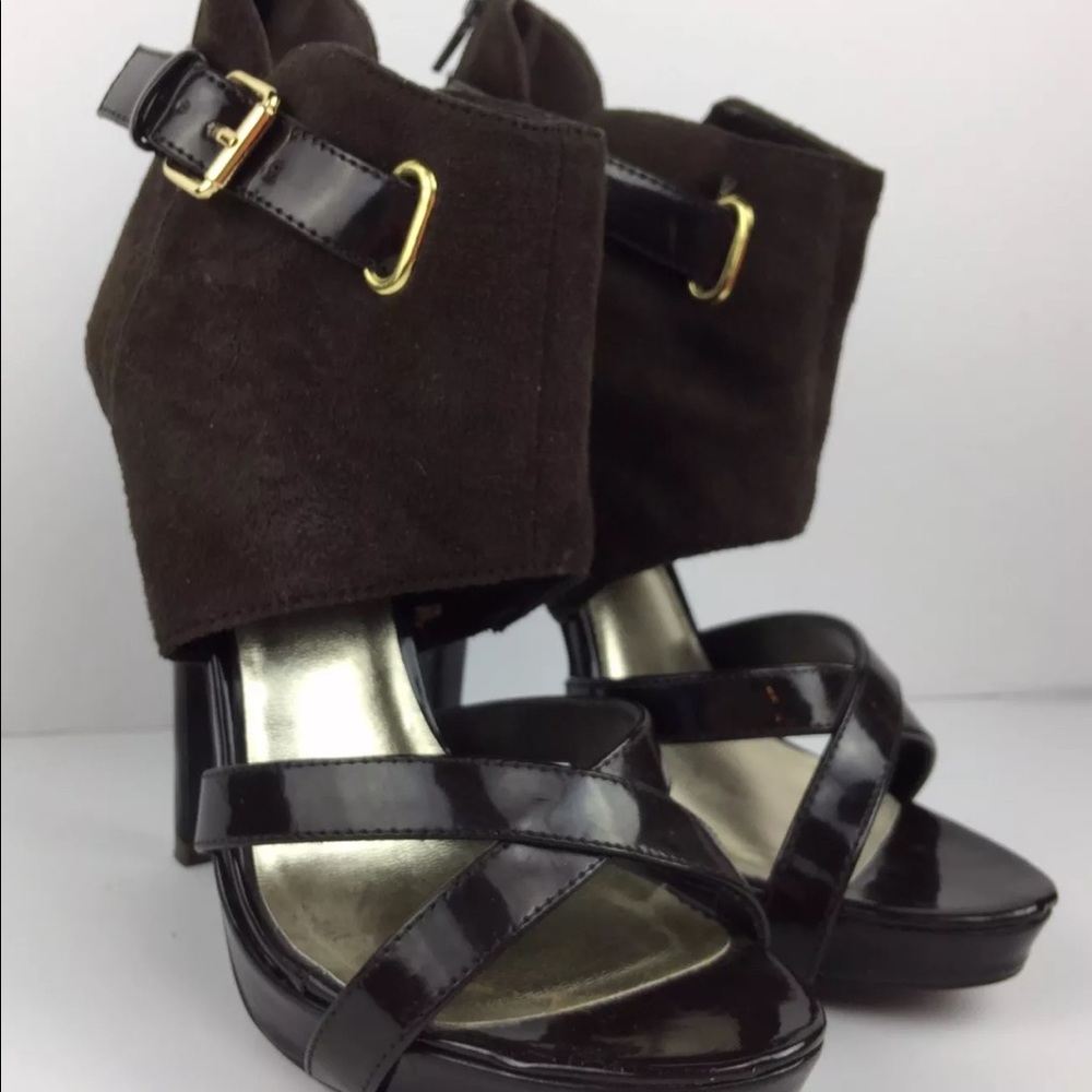 Paprika stiletto Strappy Ankle Booties as 7