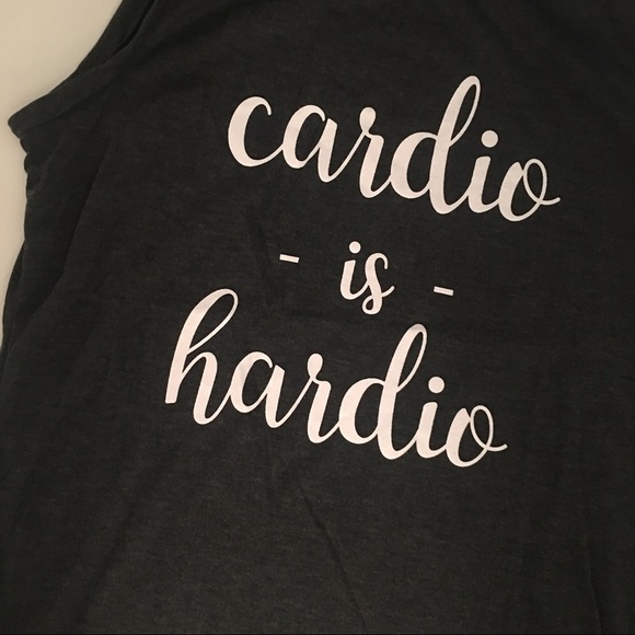 NEW Cardio is Hardio Gray Graphic Muscle Tank - Picture 2 of 2