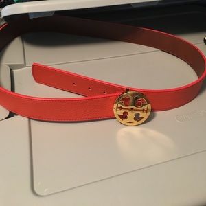 Tory Burch Orange belt with gold logo