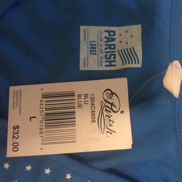 NWT Parish Men's red white and blue tank top - Picture 3 of 3