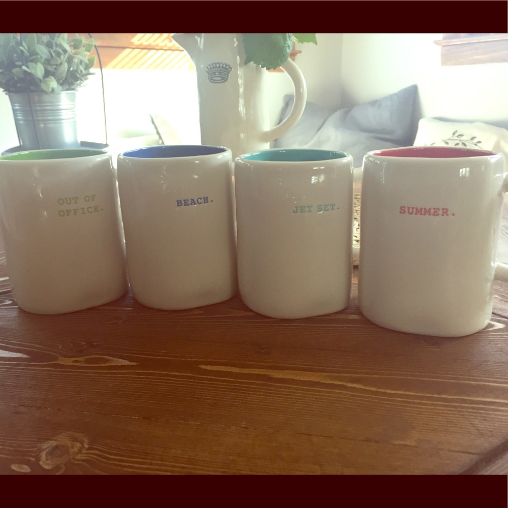 Rae Dunn Set of FOUR Summer Theme Mugs