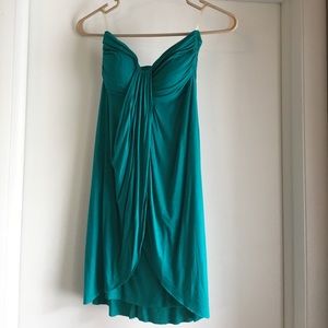 Strapless top, beautiful jade color!