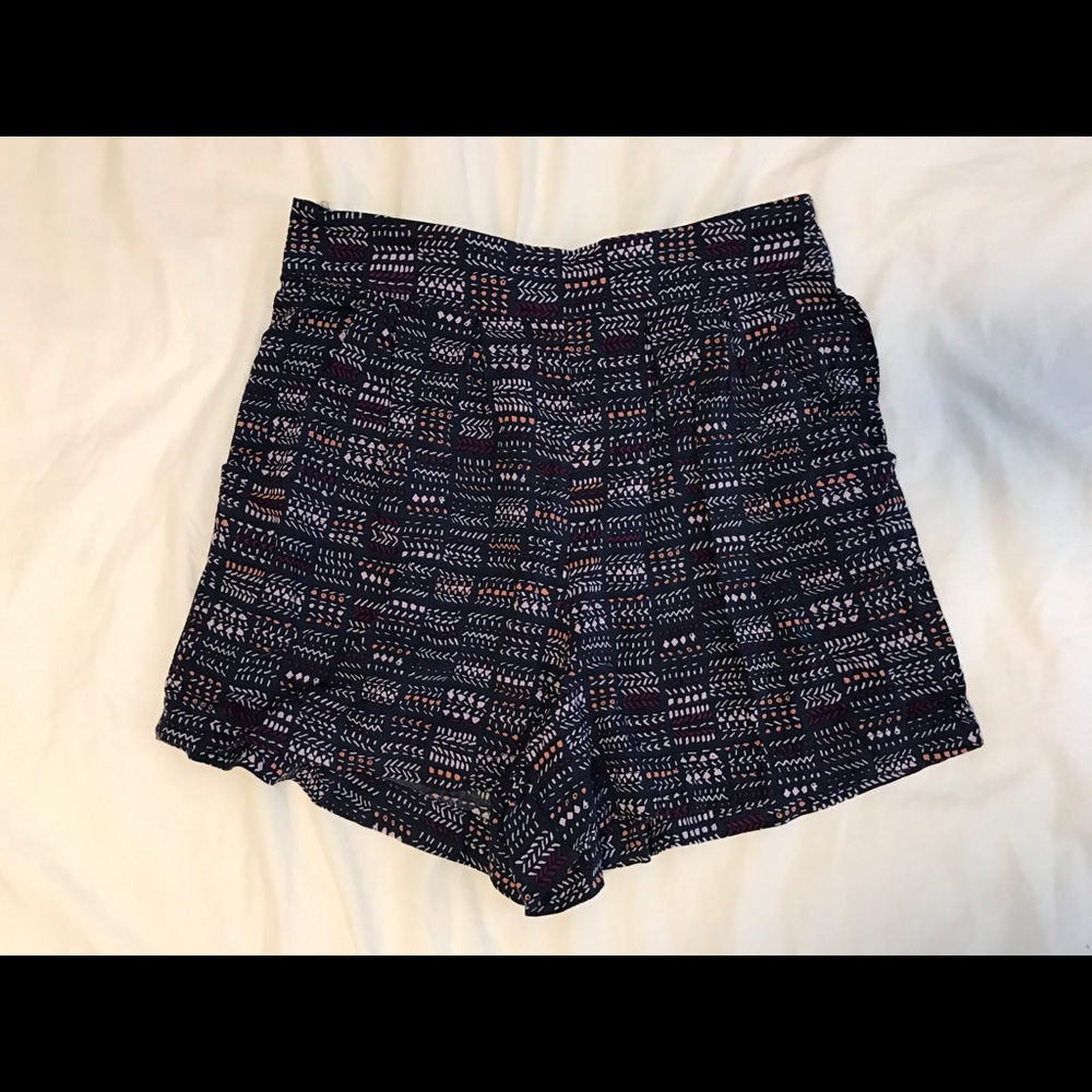 Purple Patterned Shorts