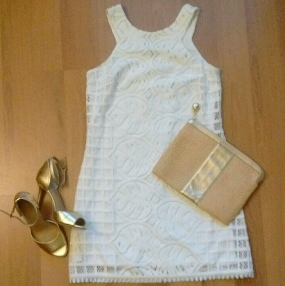 Lilly Pulitzer Dresses & Skirts - Lilly Pulitzer Mango shift dress in white lace
