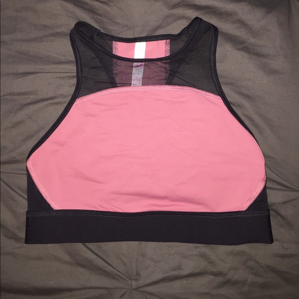 VS PINK Dusty Rose High Neck Sports Bra