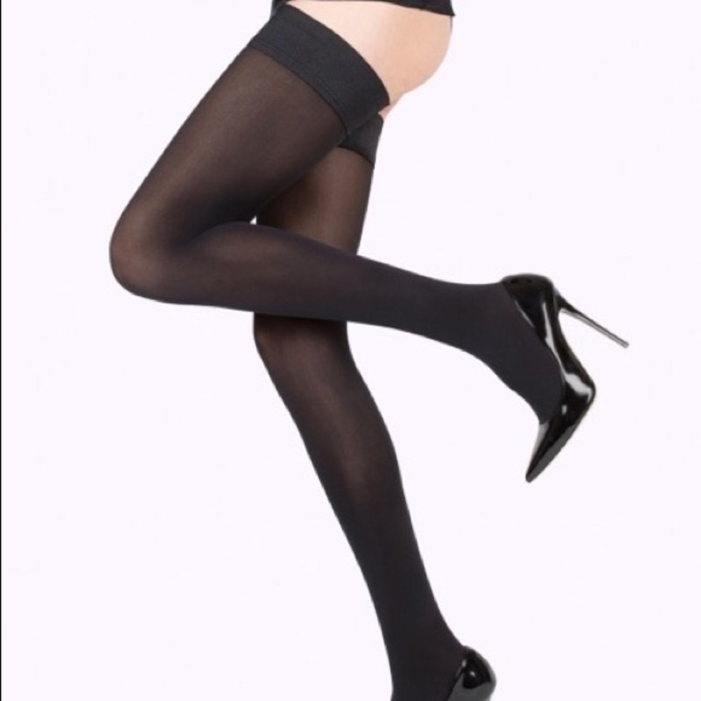 CLAUDIA Matte Black Thigh Highs