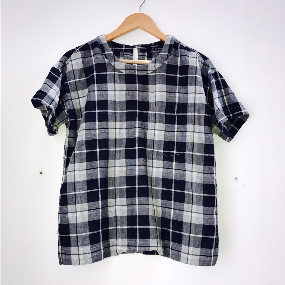 Madewell Blue Plaid Top
