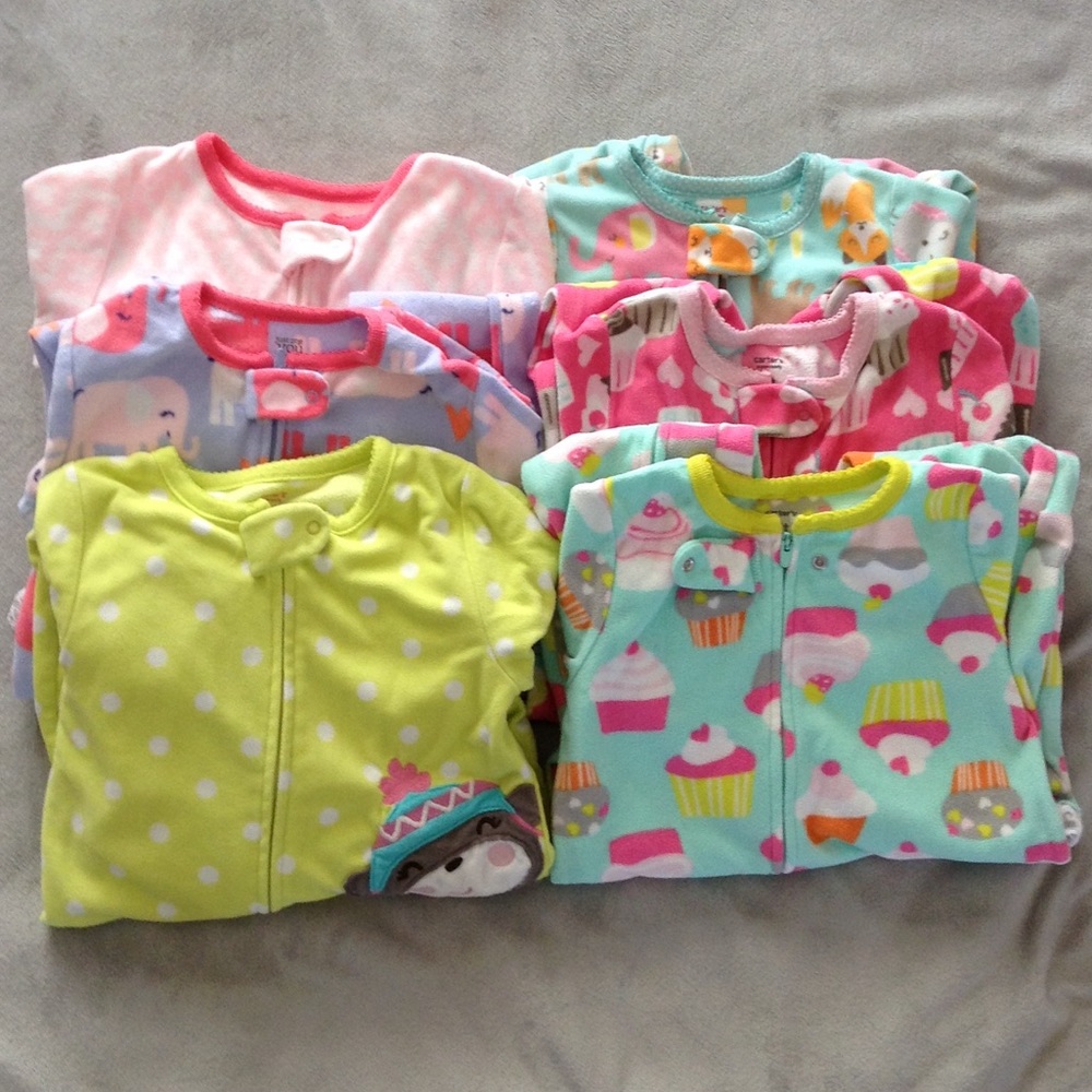 6 Carter's Bodysuit PJs Bundle