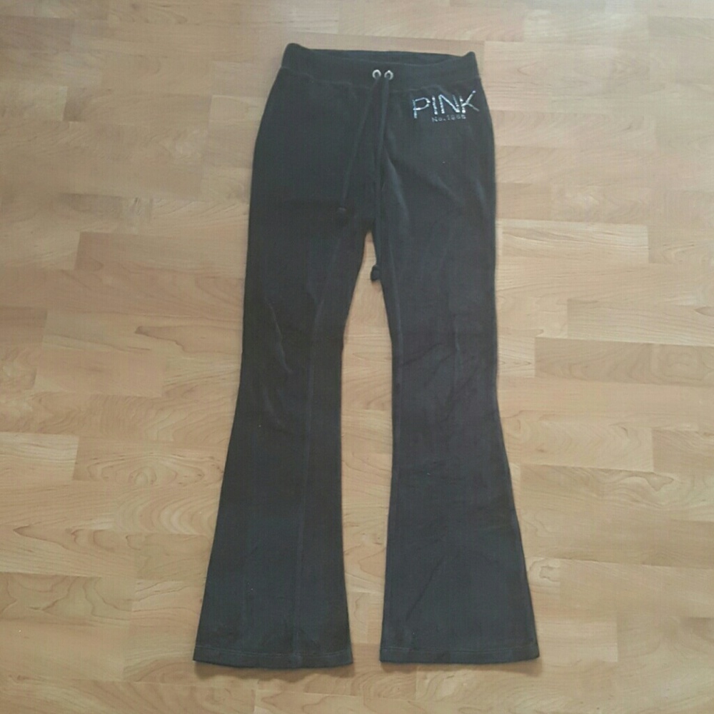 Victoria's Secret PINK velour black pants