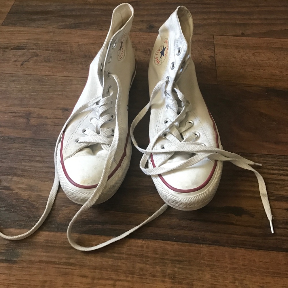 White converse high tops size 9-women size 7-men