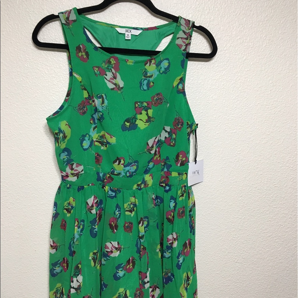 Green floral dress