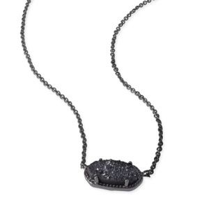 Kendra Scott Elisa Necklace in Black Drusy