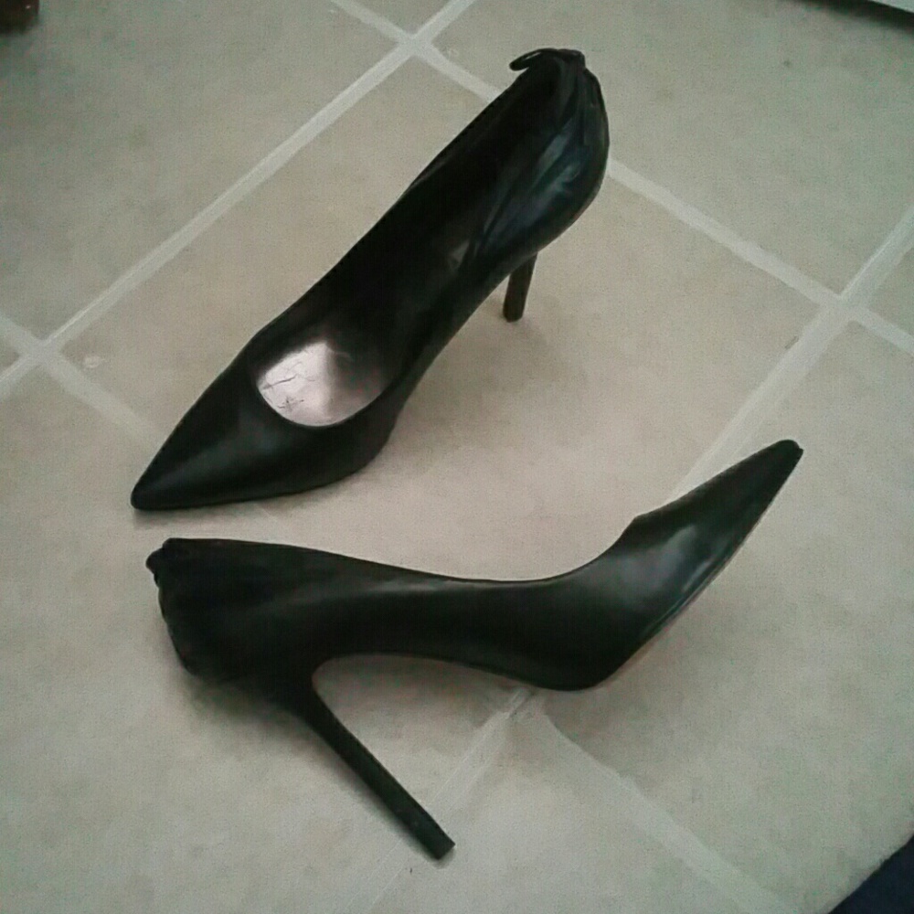 Black Leather Heels.