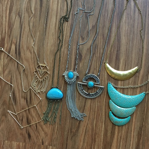 ModCloth Jewelry - Lot of 8 necklaces included, turquoise, gold