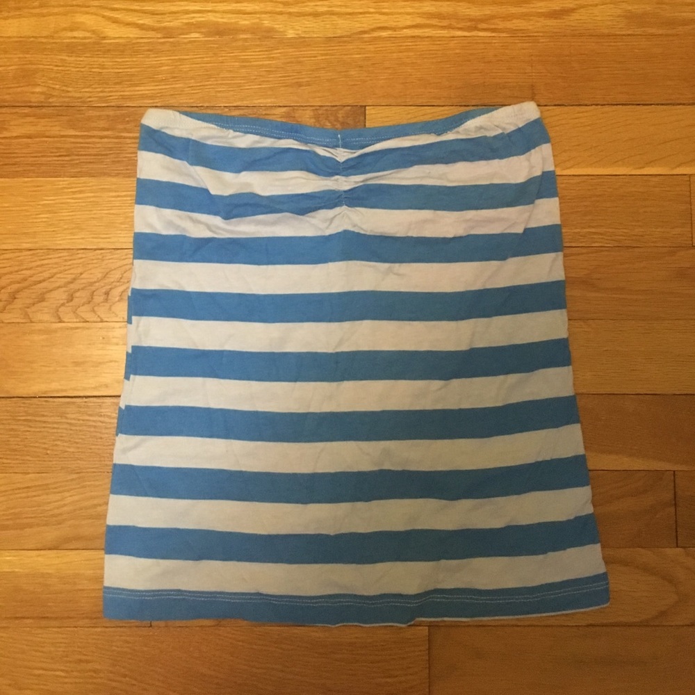 Blue Striped Tube Top