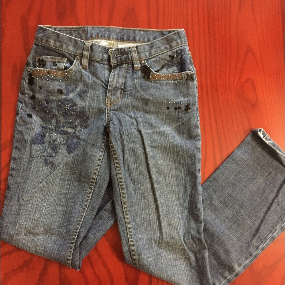 Express X2 Denim Embellished Jeans