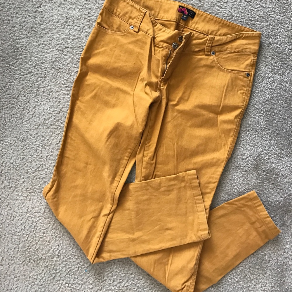 Mustard skinny jeans