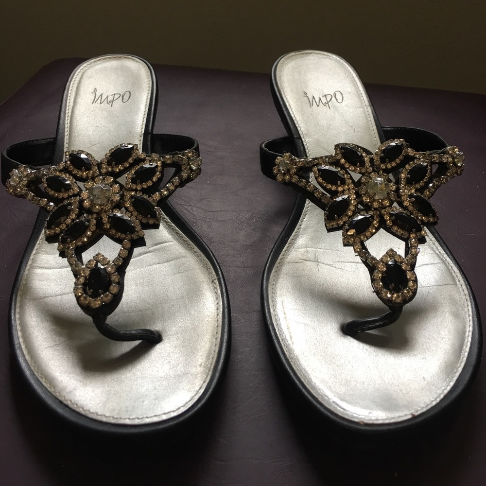 Impo Black Embellished Sandal