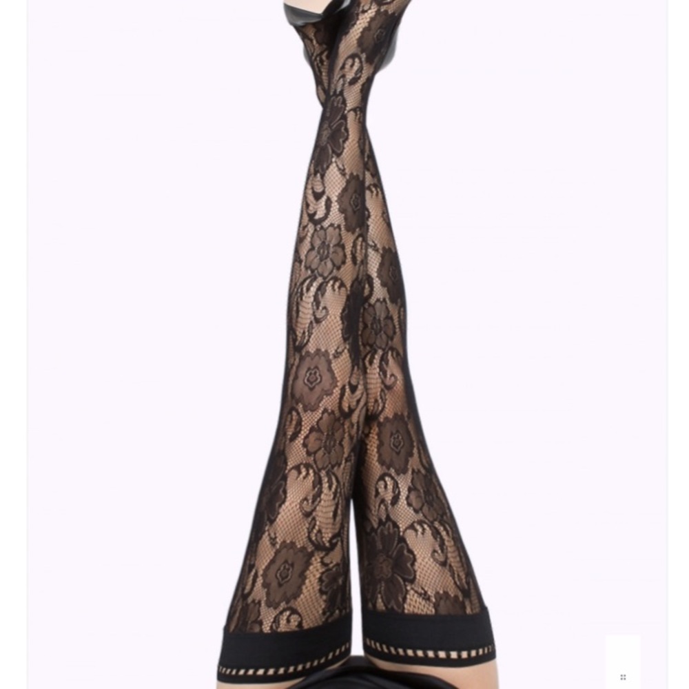 OTTAVIA Lace Classic Black Thigh Highs