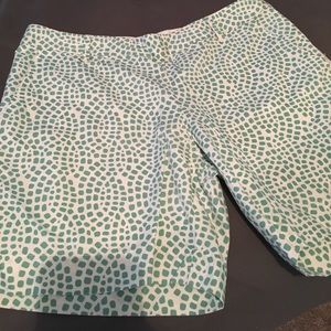 Green and white shorts