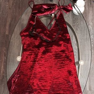 Vintage British silk slip dress + lip necklace