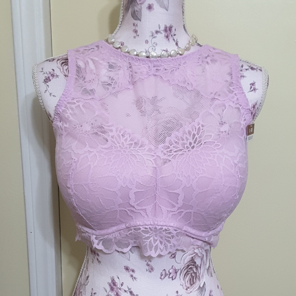 NWT PINK VICTORIA'S SECRET LG D-DD LACE BRALETTE