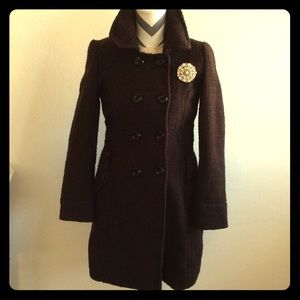 Dark brown wool blend coat
