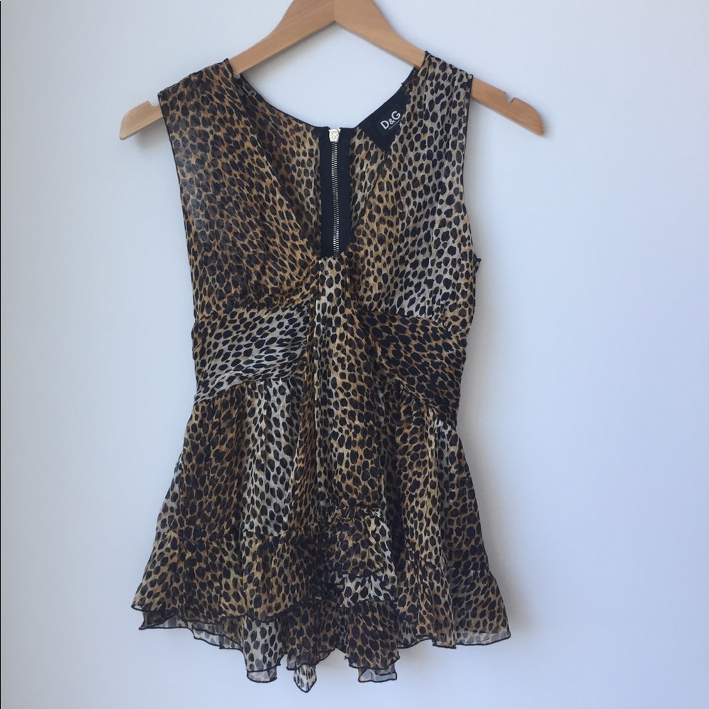 Dolce & Gabbana leopard silk blouse.