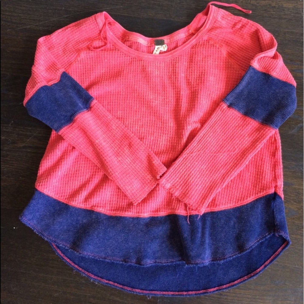 Free People long sleeve waffle knit shirt
