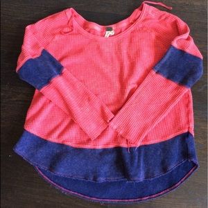 Free People long sleeve waffle knit shirt