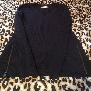 Abercrombie and Fitch navy sweater two hip zippers