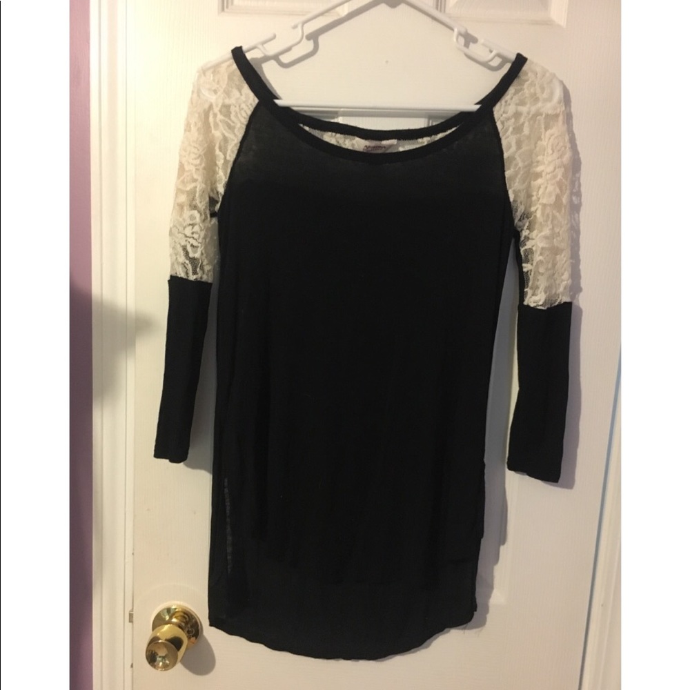 Black top with lace accent
