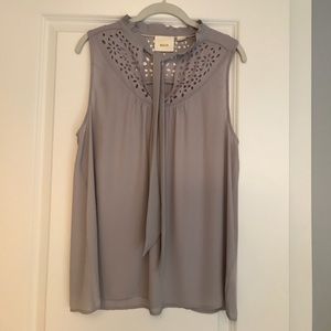 Anthropologie's Maeve laser cut top. Size 14. Gray