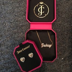 Juicy couture earrings and necklace set