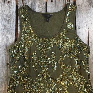 J. Crew iridescent sequin tank top