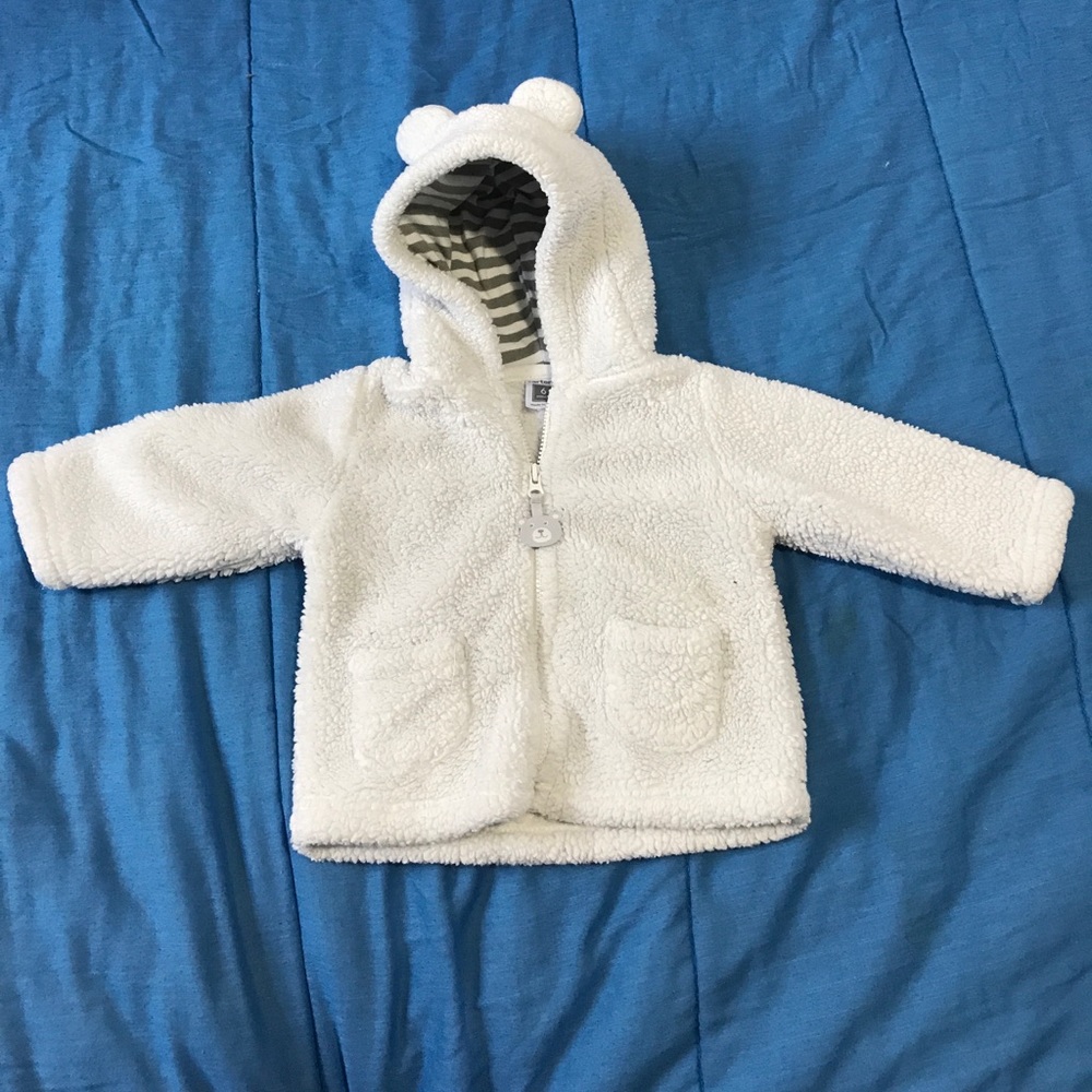 White teddy bear hooded sweater