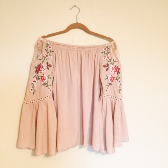 OFF Shoulder Top W/ Embroidery - Picture 4 of 7