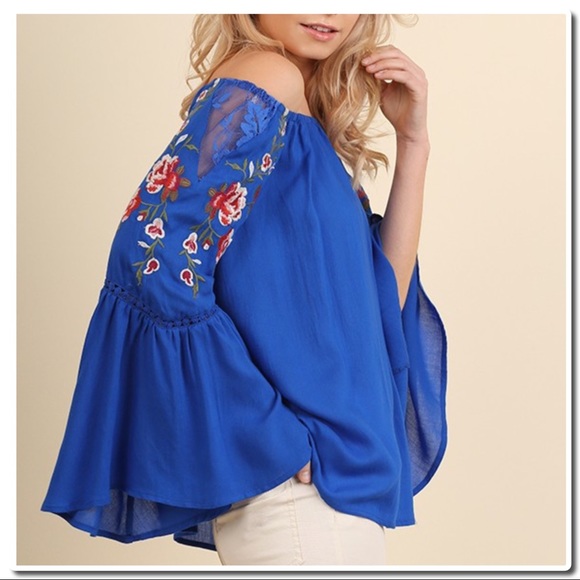 OFF Shoulder Top W/ Embroidery - Picture 6 of 7