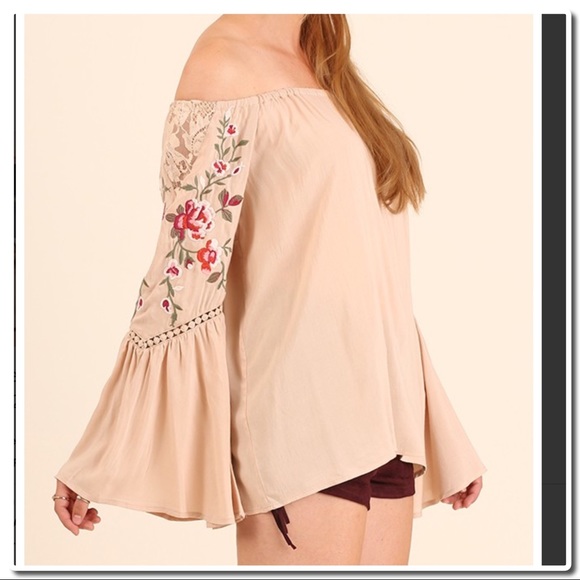 OFF Shoulder Top W/ Embroidery - Picture 7 of 7