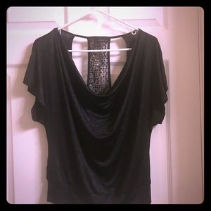 Cute Black Top with Sequin back