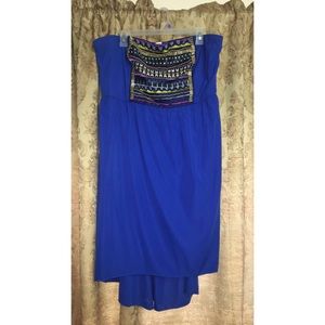 A strapless sun dress