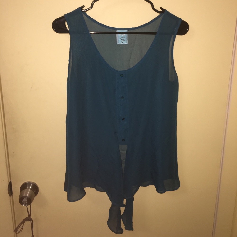 See Thru Turquoise Blouse