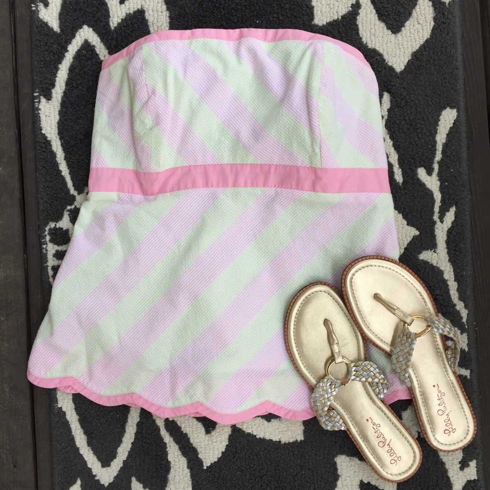 SALE Lilly Pulitzer strapless scalloped top 8