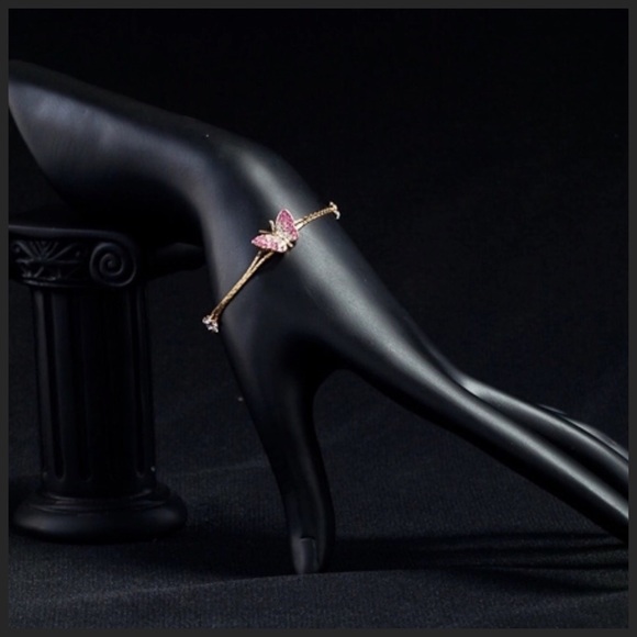 Pink Crystal Butterfly Bracelet - Picture 4 of 4