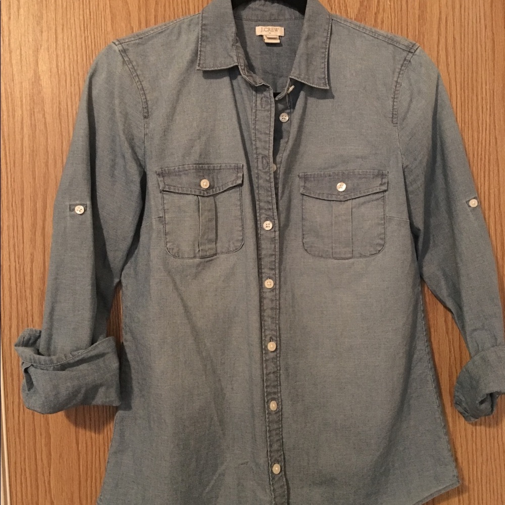 Chambray button-down top