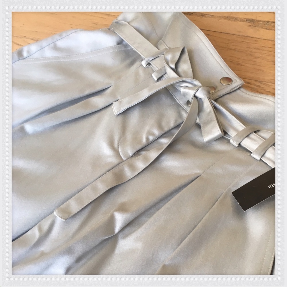 Silver Pleated Culottes NWT