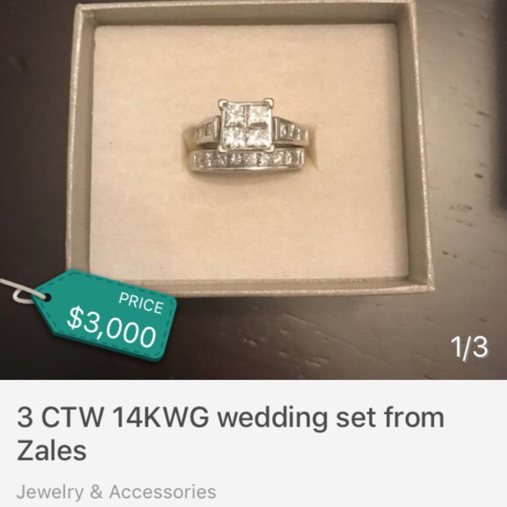 14KWG WEDDING SET 3 CTW