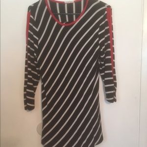 Red and black striped tunic