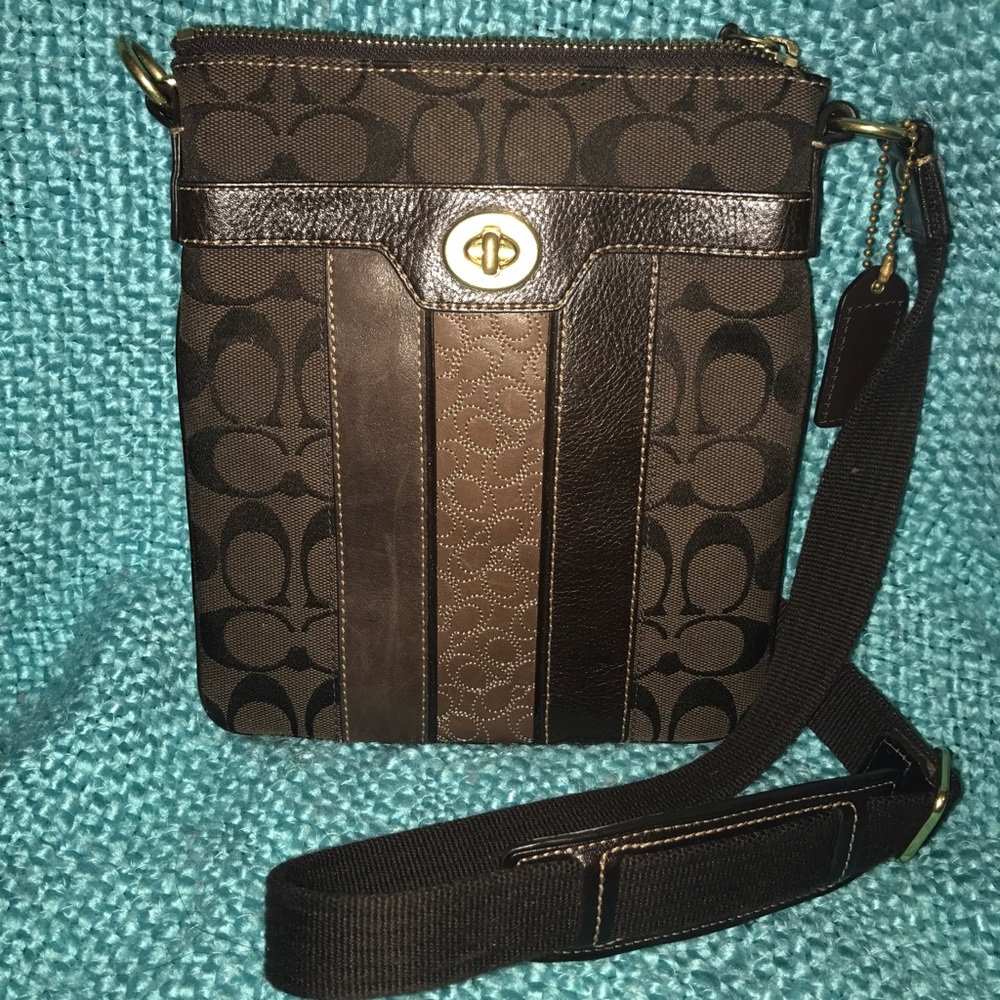 Dark Brown Coach Slim Cross-body