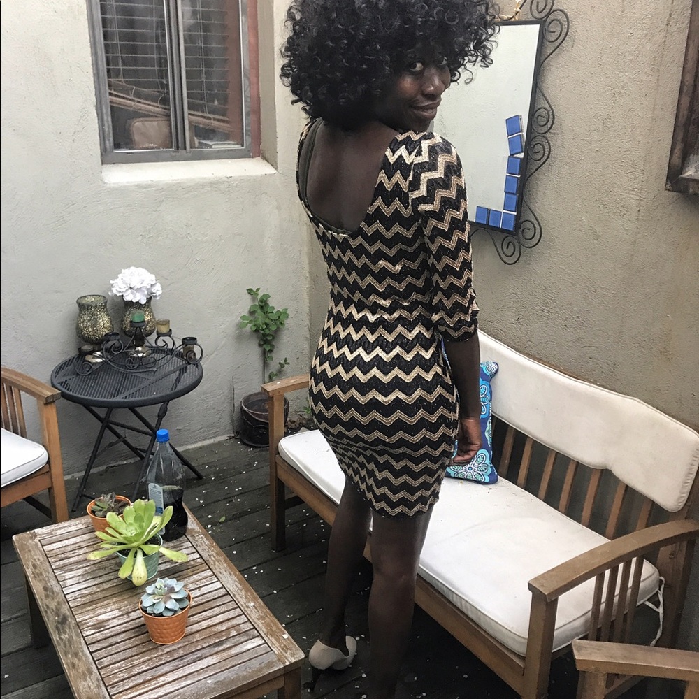 Chevron fitted dress